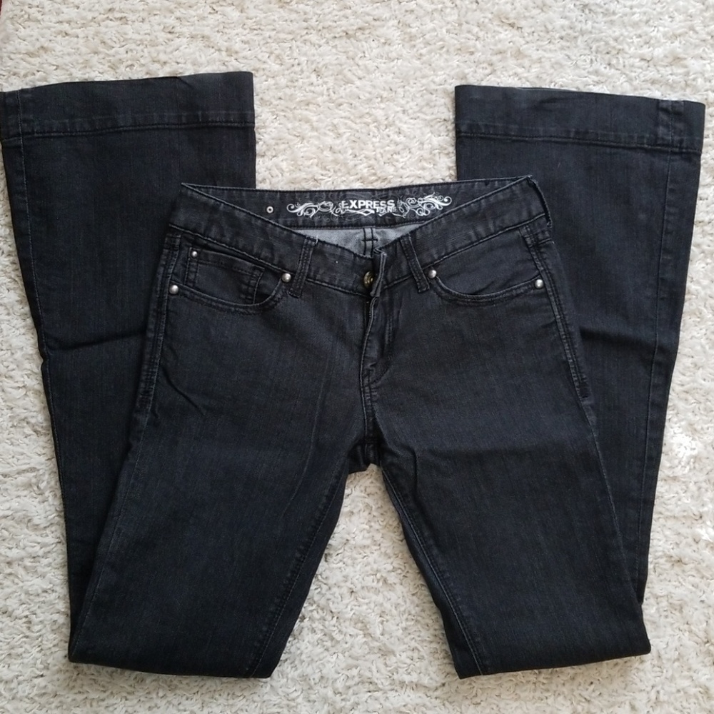 0R Express Black Flair Jeans
